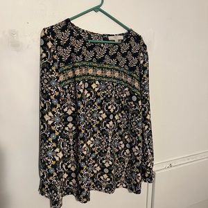 NWOT! Loft Plus printed boho blouse.
